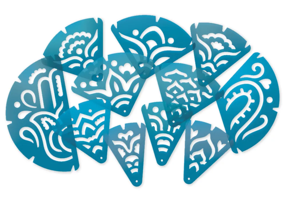 Mandala-Schablonen, 11-tlg.