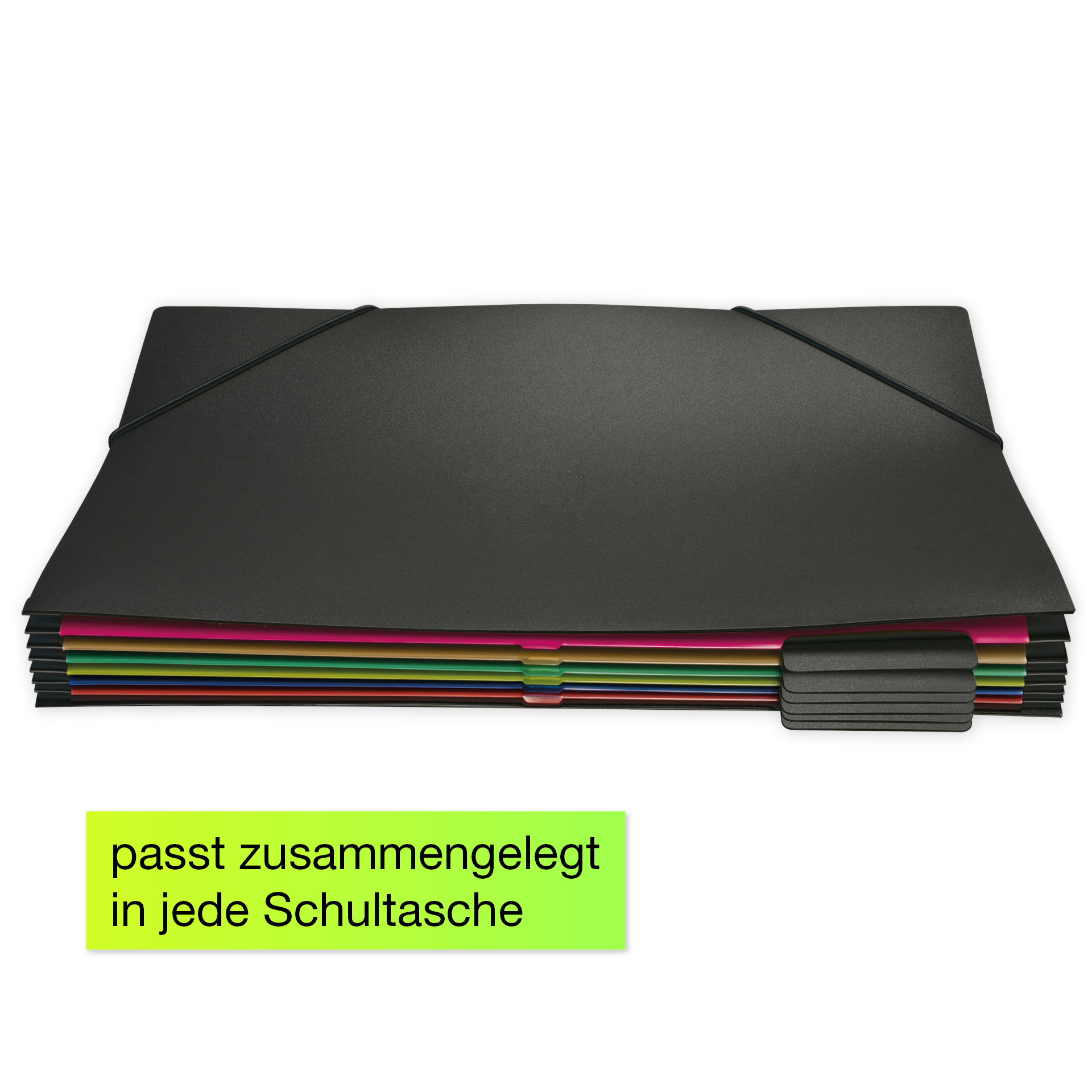 Hänge-Orga-Mappe für A4, 6 Fächer, schwarz