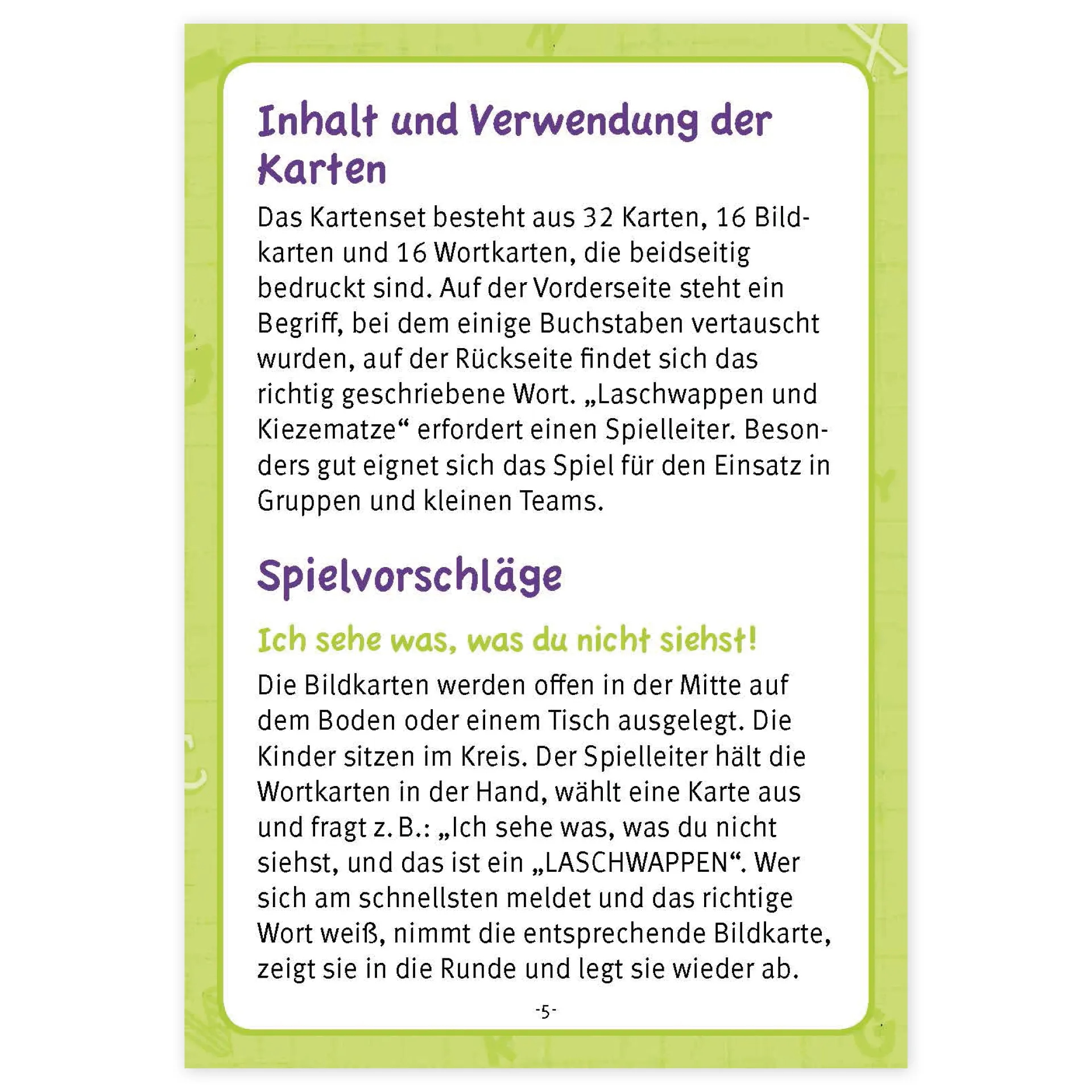 Kartenspiel "Laschwappen & Kiezematze", 32-tlg.