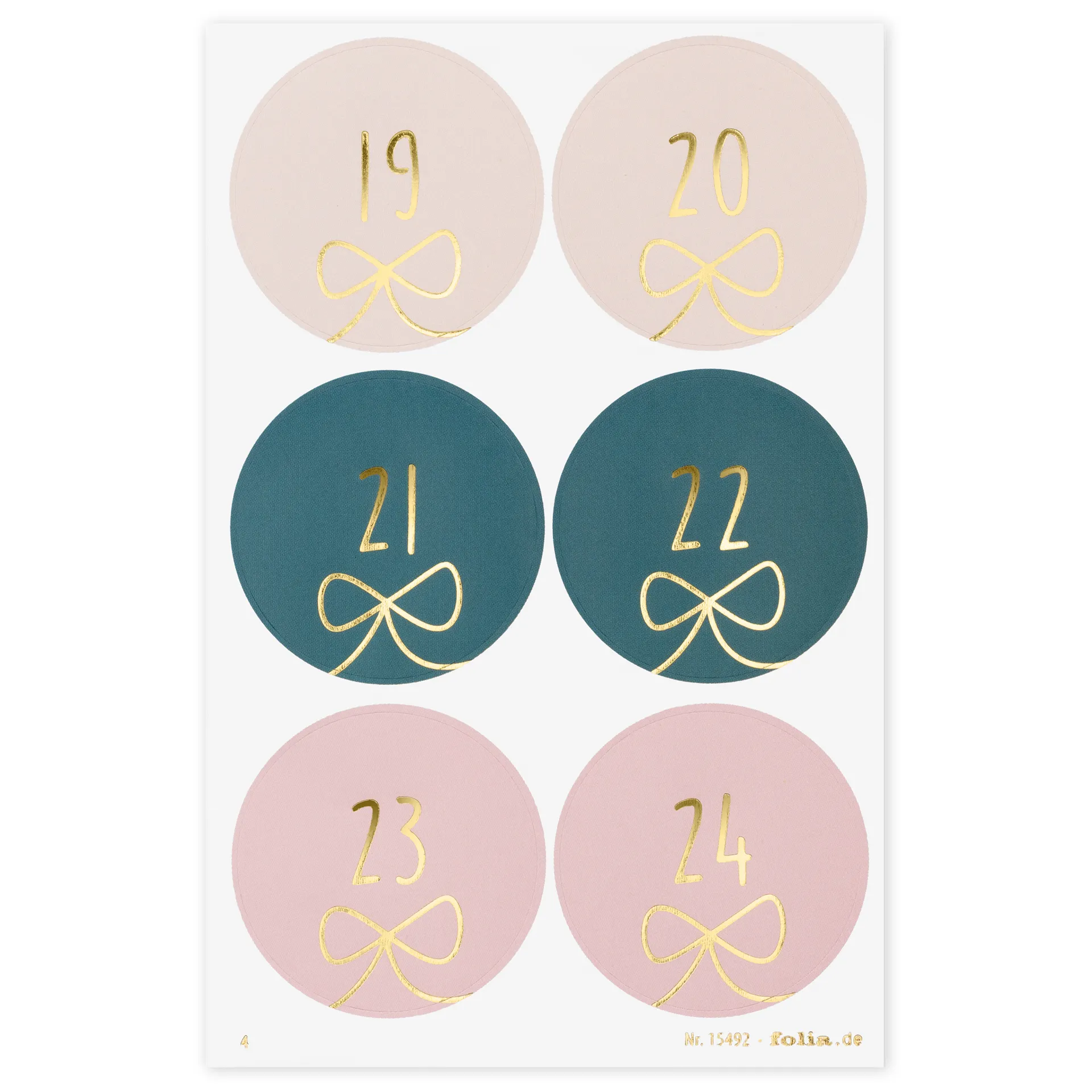 Adventskalender-Aufkleber, 24 Stück