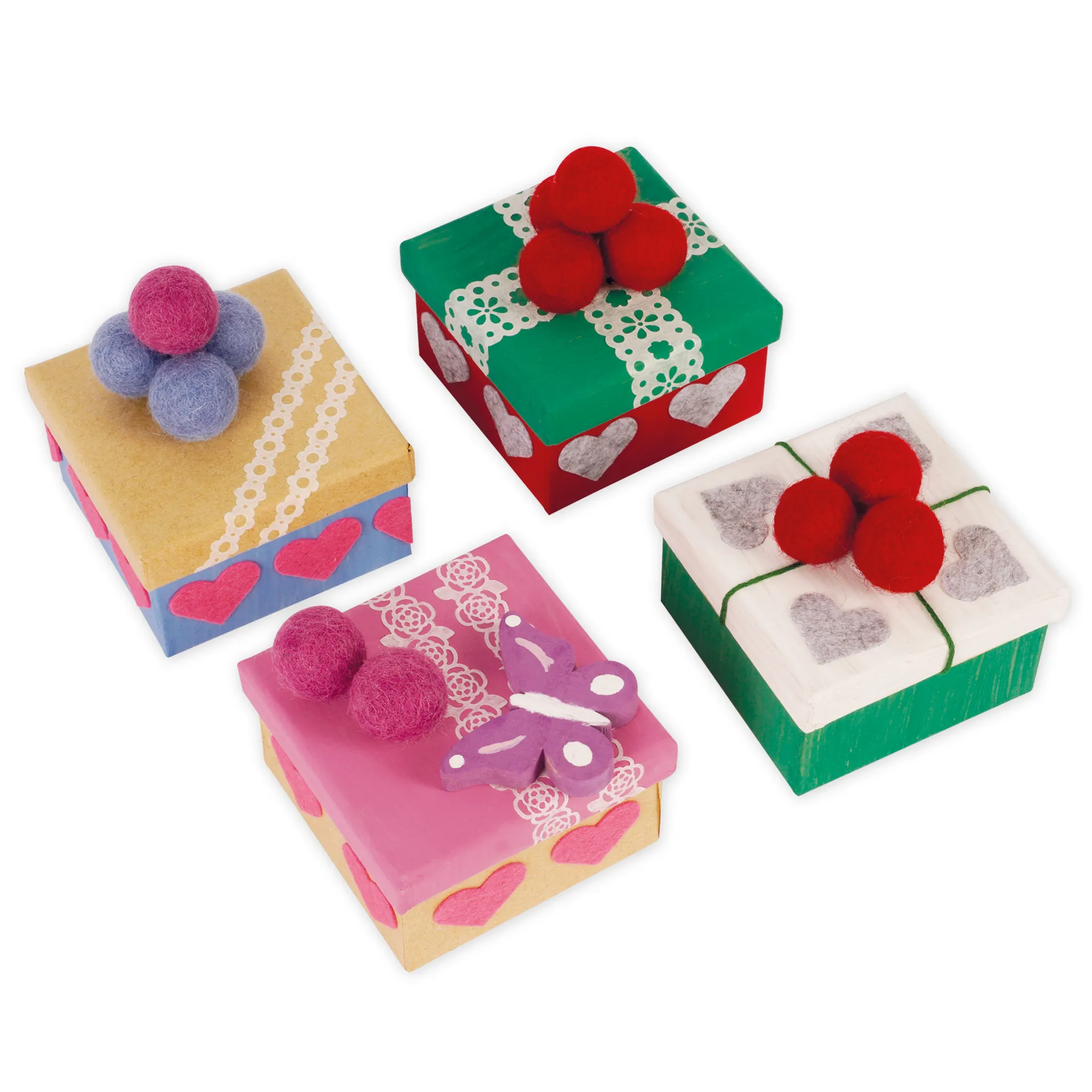 Pappboxen eckig, 10 Stück