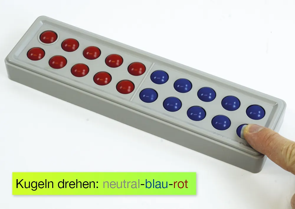 Abaco 20 ohne Zahlen, rot-blau, Zähl- und Rechenrahmen