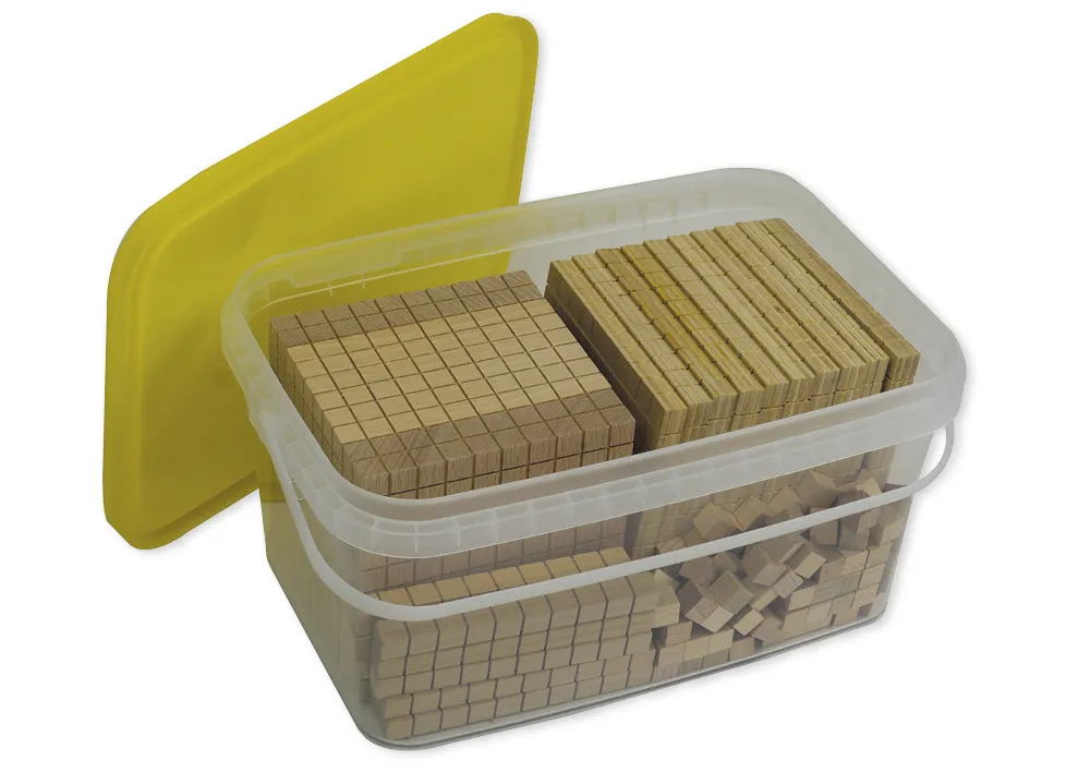 Dienes-Sortiment 121-tlg, aus Holz, Zahlenraum 1.000, in Stapel-Box