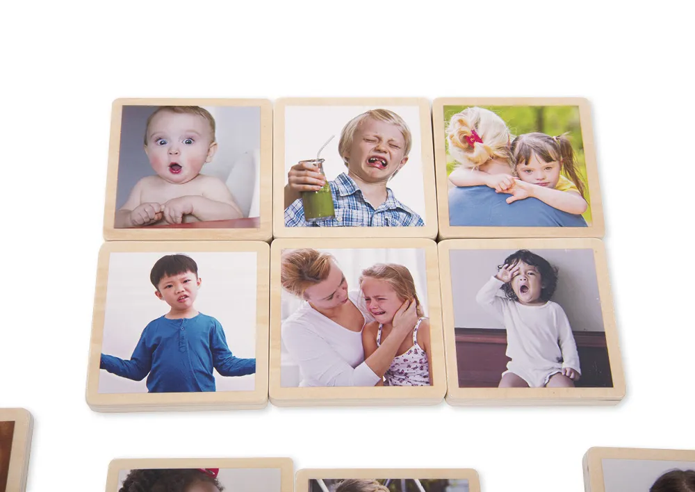 Holztäfelchen "Emotionen", 18-tlg.