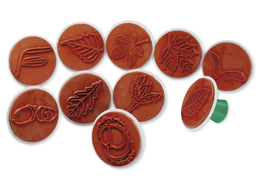 Stempel-Set "Bäume - Blätter und Früchte", 10 Stück