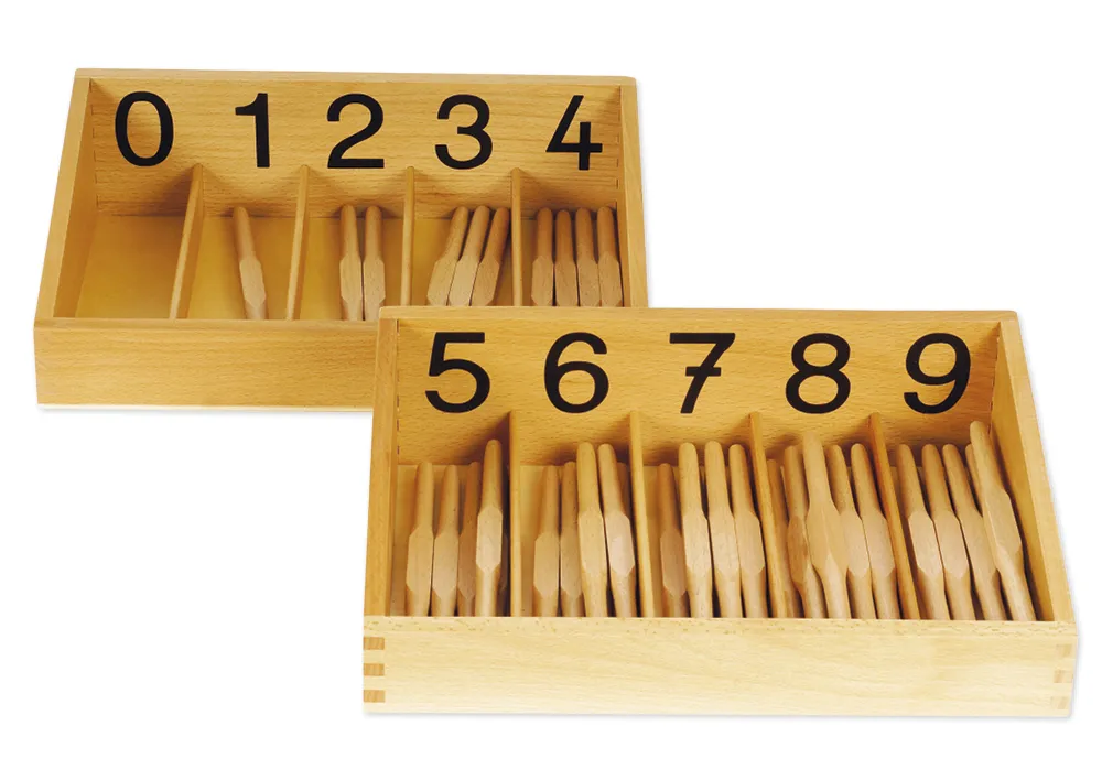 TimeTEX Spindelkästen 0-9, Druckschrift "Montessori Premium"