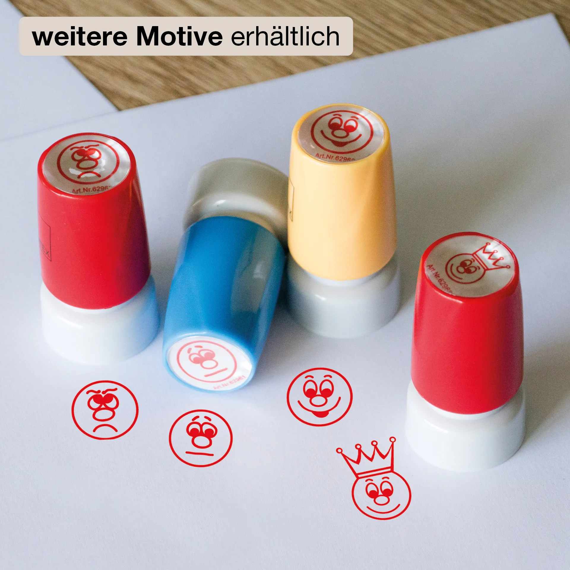 Siebdruck-Stempel "Perpetuum", "Gesicht lachend"