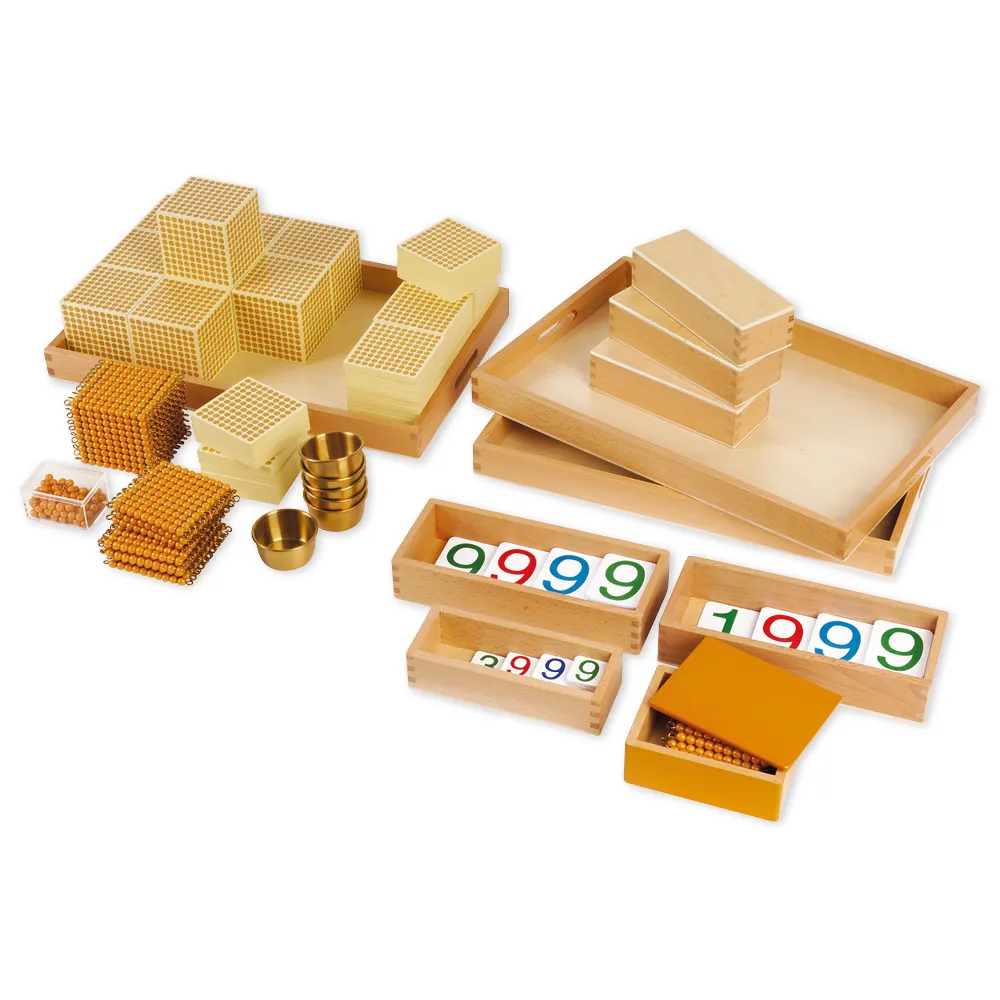 TimeTEX Goldenes Perlenmaterial, Komplettsatz "Montessori Premium"