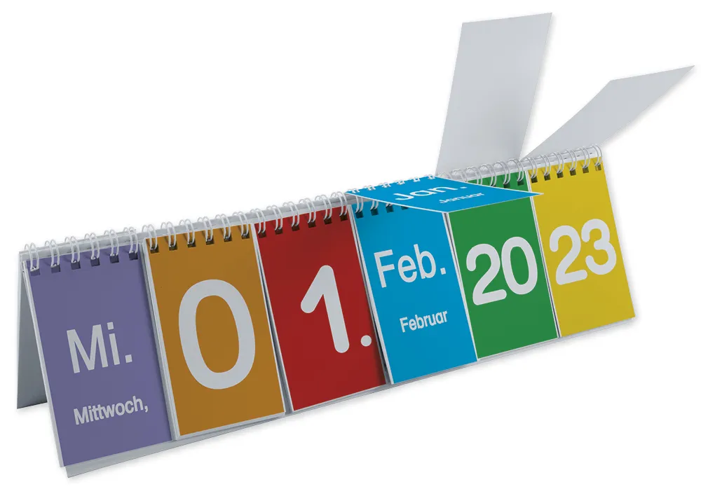 Klappen-Flipchart aus Pappe, Kalender