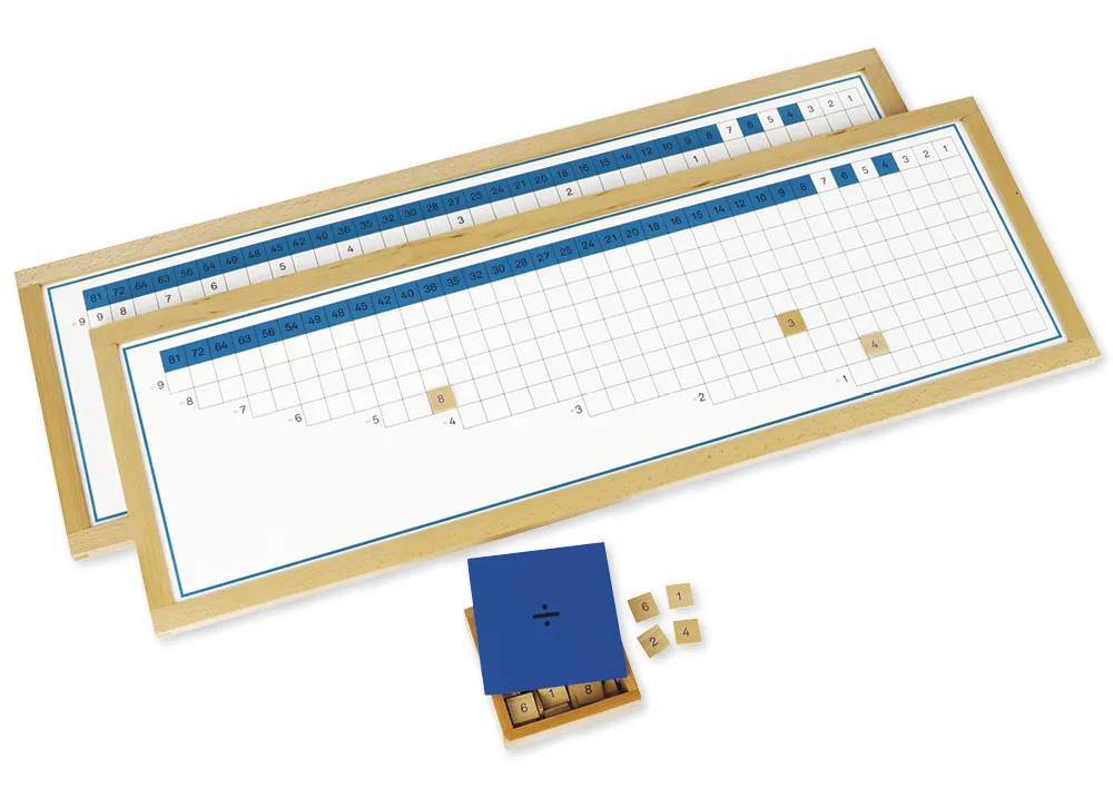 TimeTEX Divisionstabellen im Holzrahmen "Montessori Premium"
