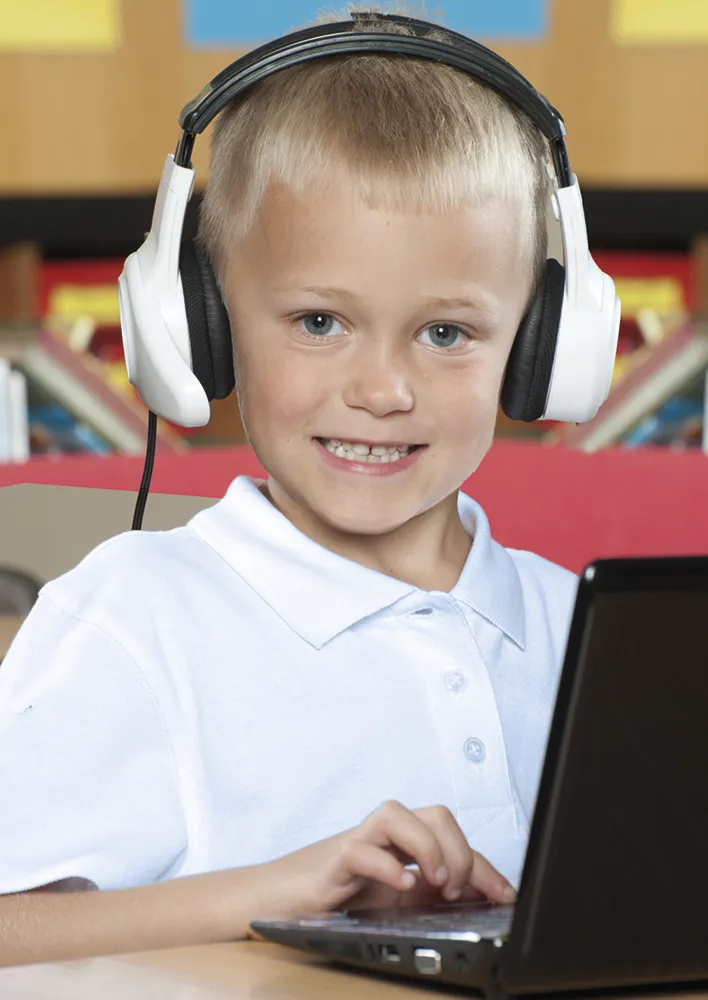 Kopfhörer mit Mikrofon, weiß