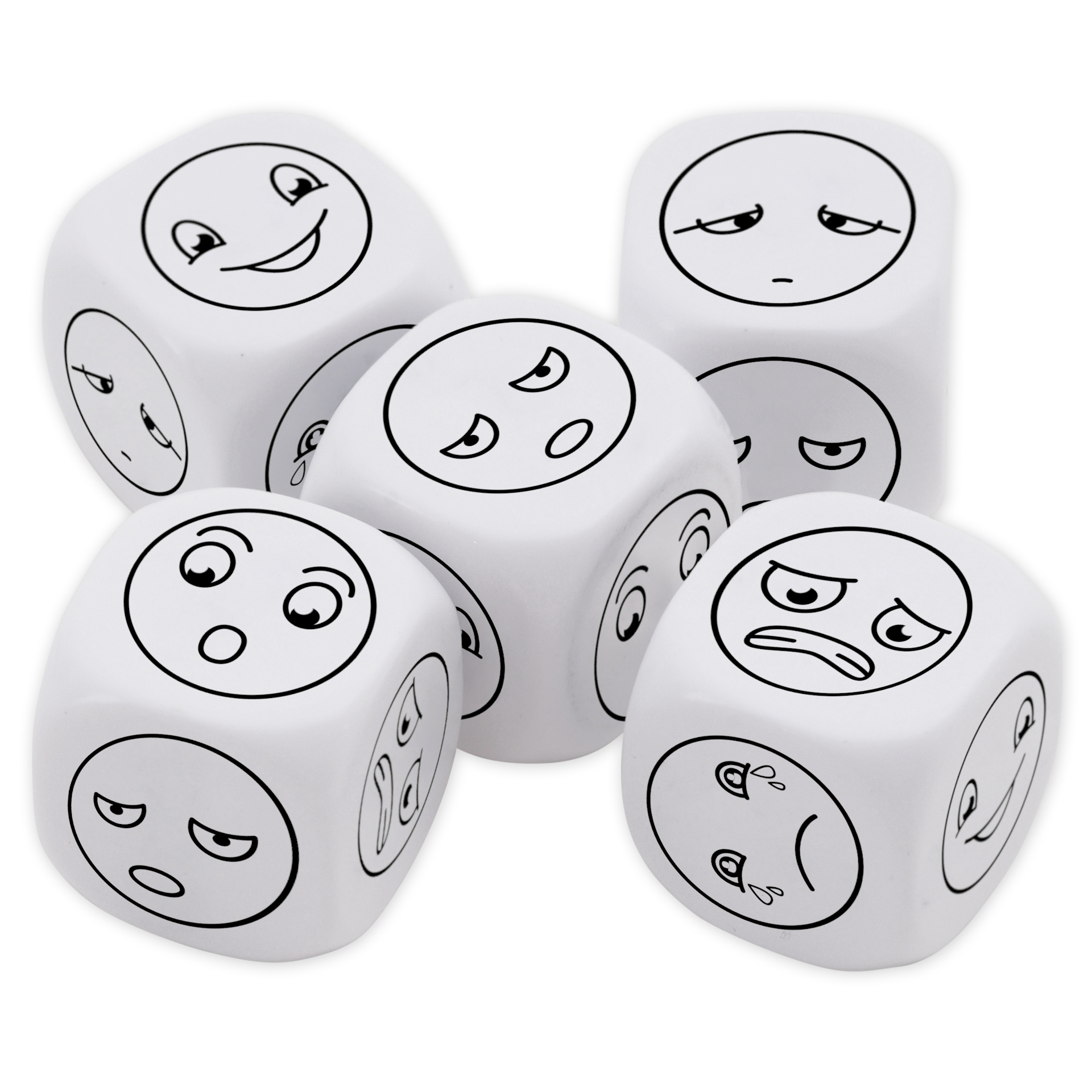 TimeTEX Würfel-Set Emotionen "6 Gesichter", 5-tlg.