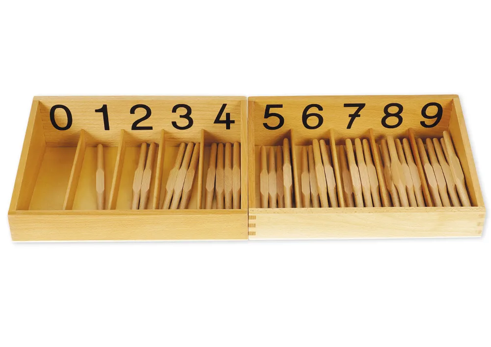 TimeTEX Spindelkästen 0-9, Druckschrift "Montessori Premium"