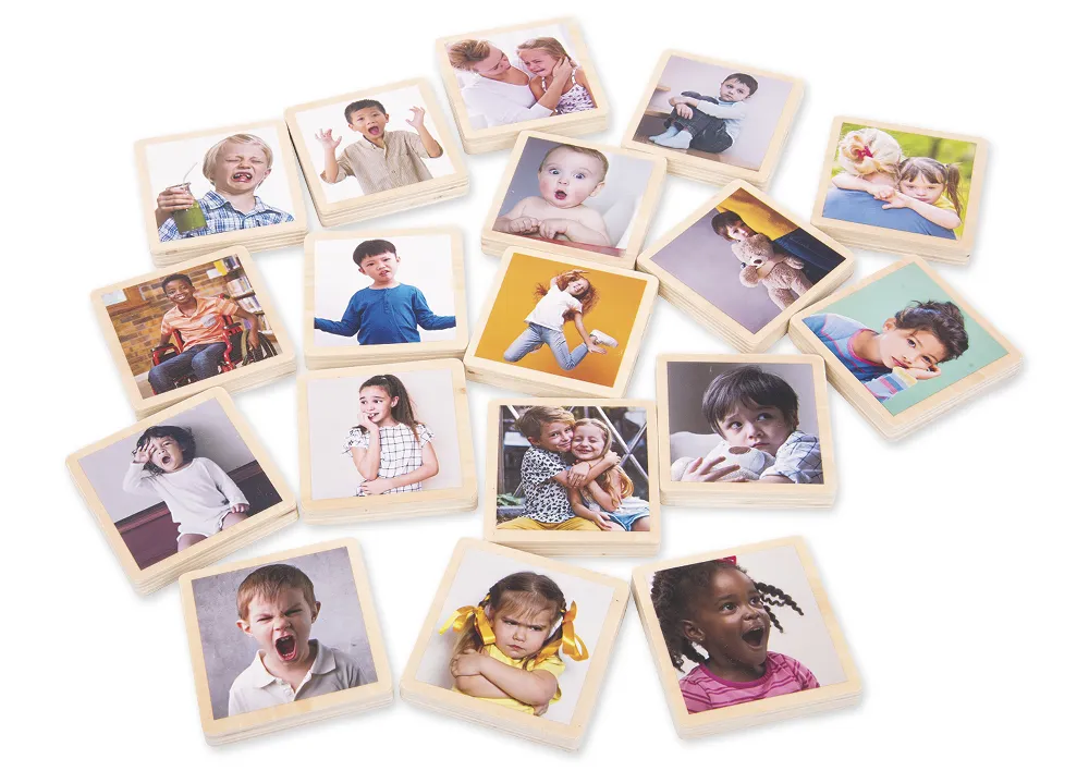 Holztäfelchen "Emotionen", 18-tlg.