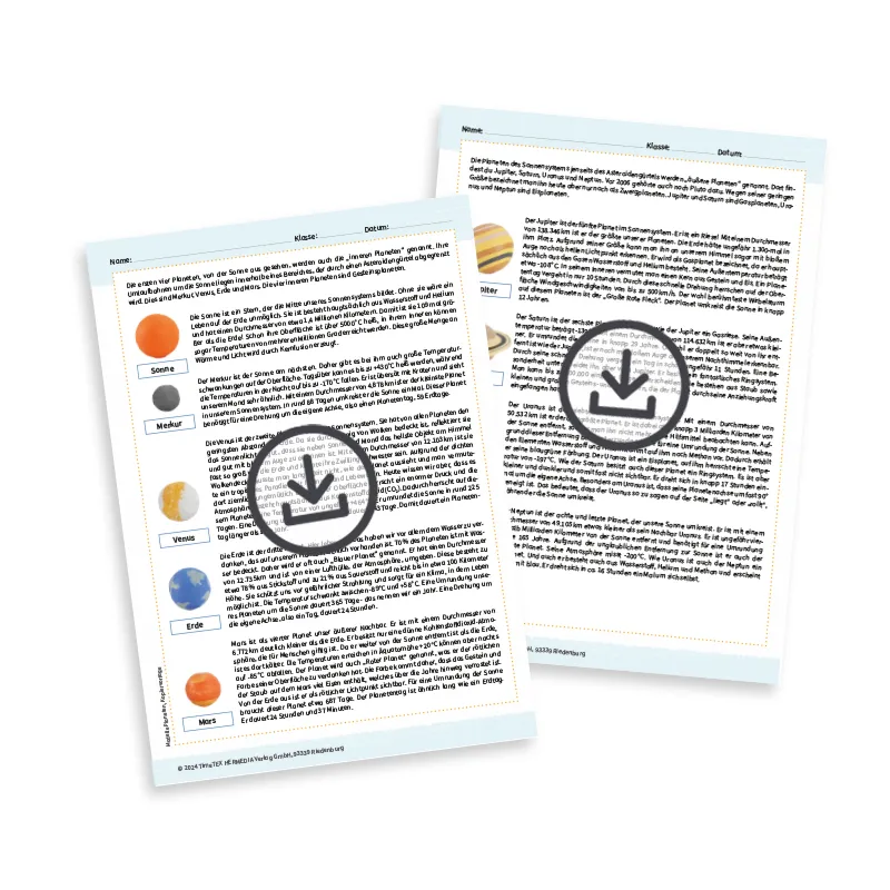 Modelle Planeten, klein, 9-tlg.