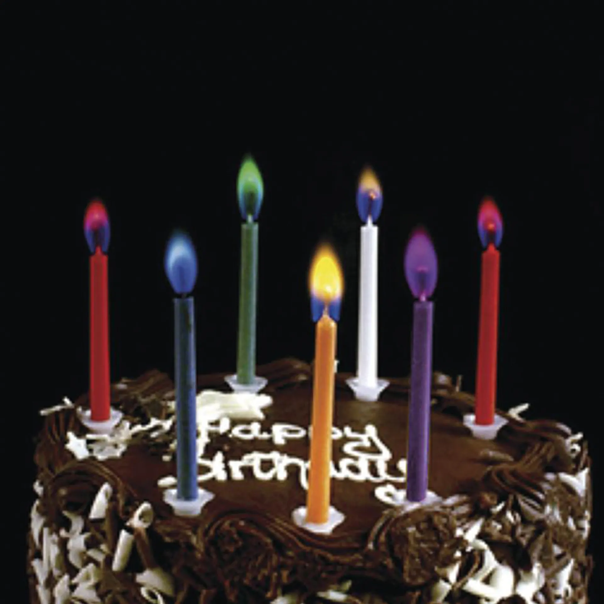 Partykerzen mit farbiger Flamme