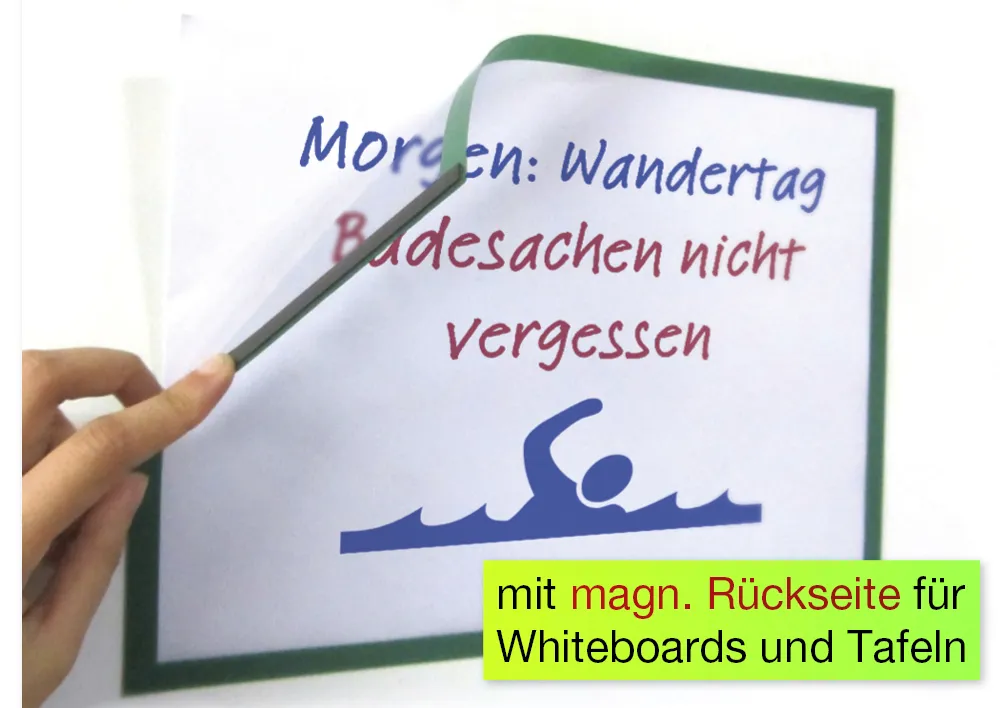 TimeTEX Rahmen-Einstecktaschen A4, magnetisch, 5-tlg.