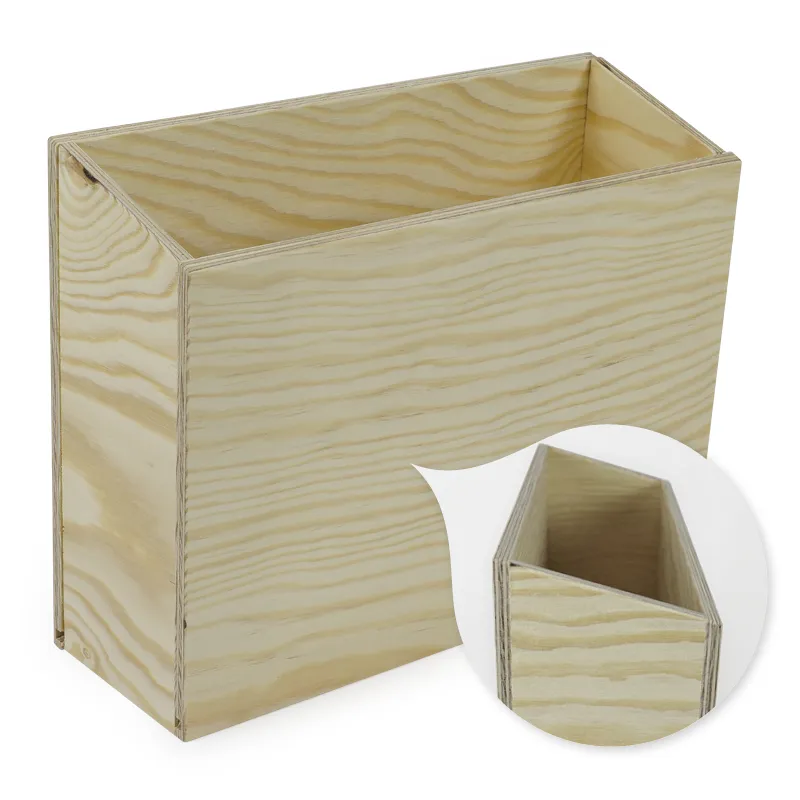 Karteikasten Klaus DIN A4 hoch, nach vorne abfallend, Kiefernholz