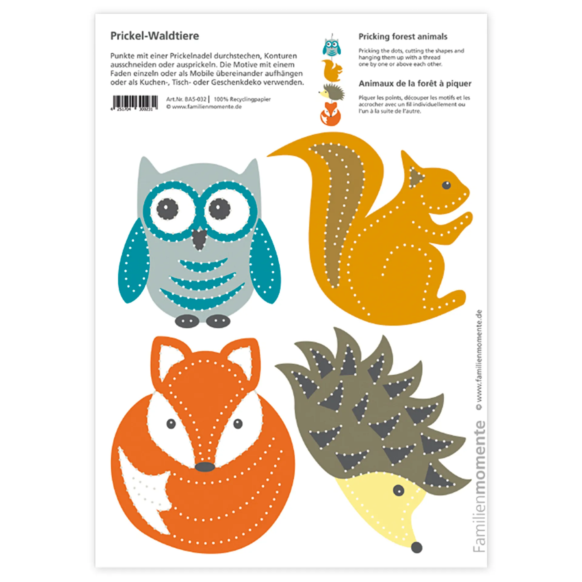 Prickelmotiv DIN A5, 10 Bögen