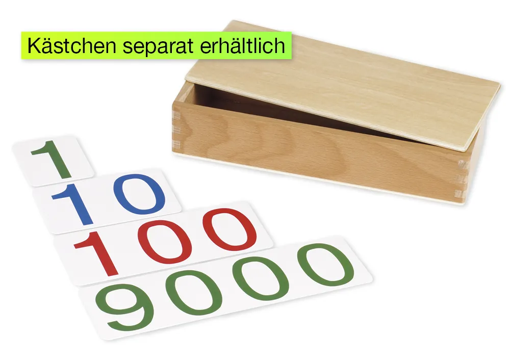 TimeTEX Zahlenkarten groß, 1-9.000, Kunststoff "Montessori Premium"