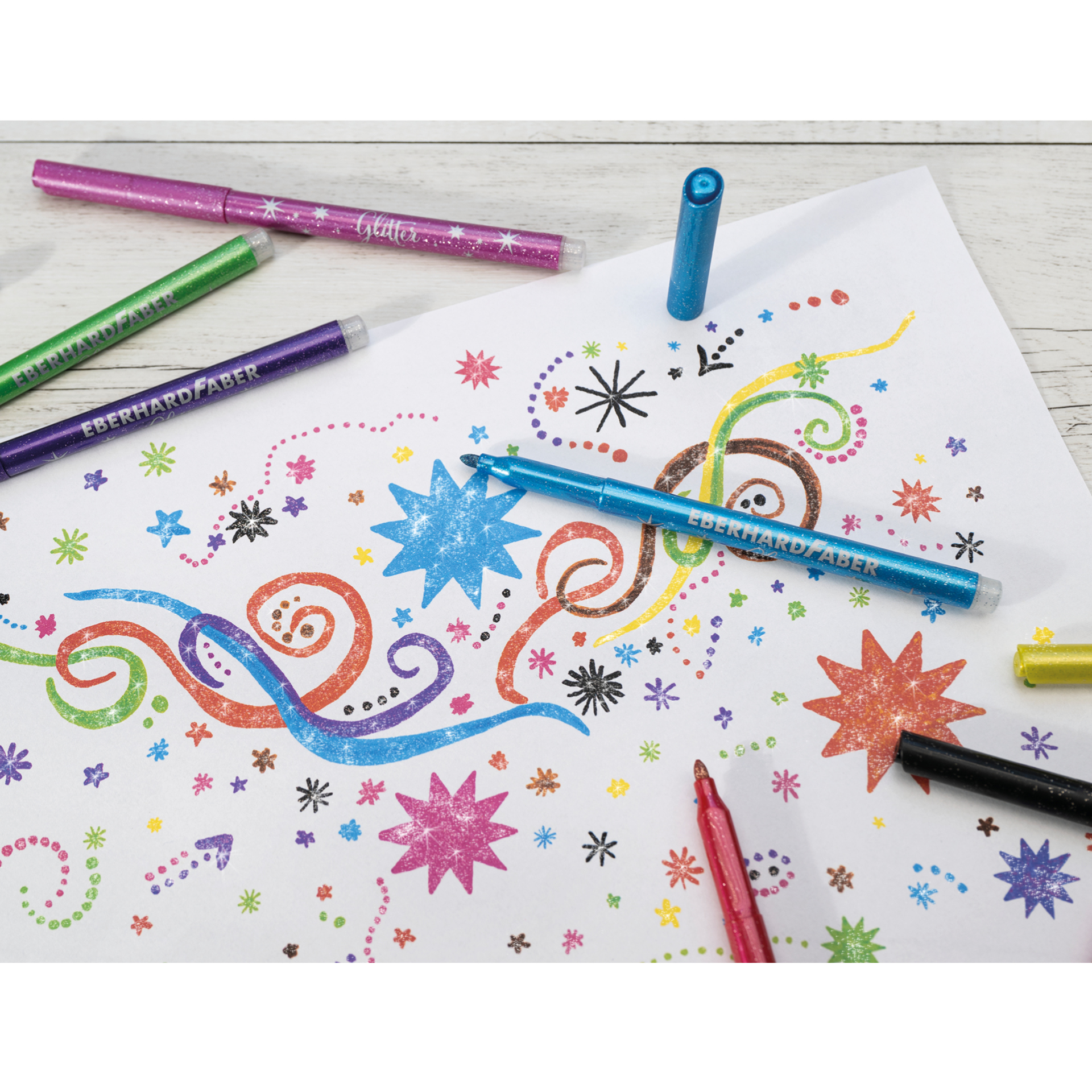 Eberhard Faber Glitter Filzstifte, 8 Stück