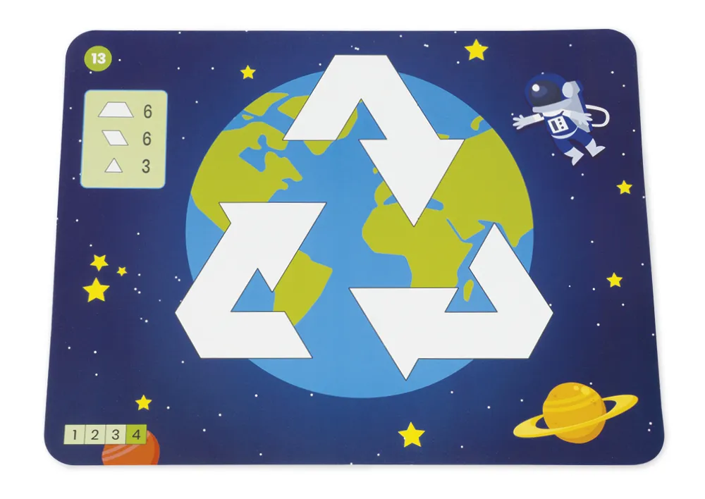 Legespiel Geometrie "Recycling & Umweltschutz", 110-tlg.