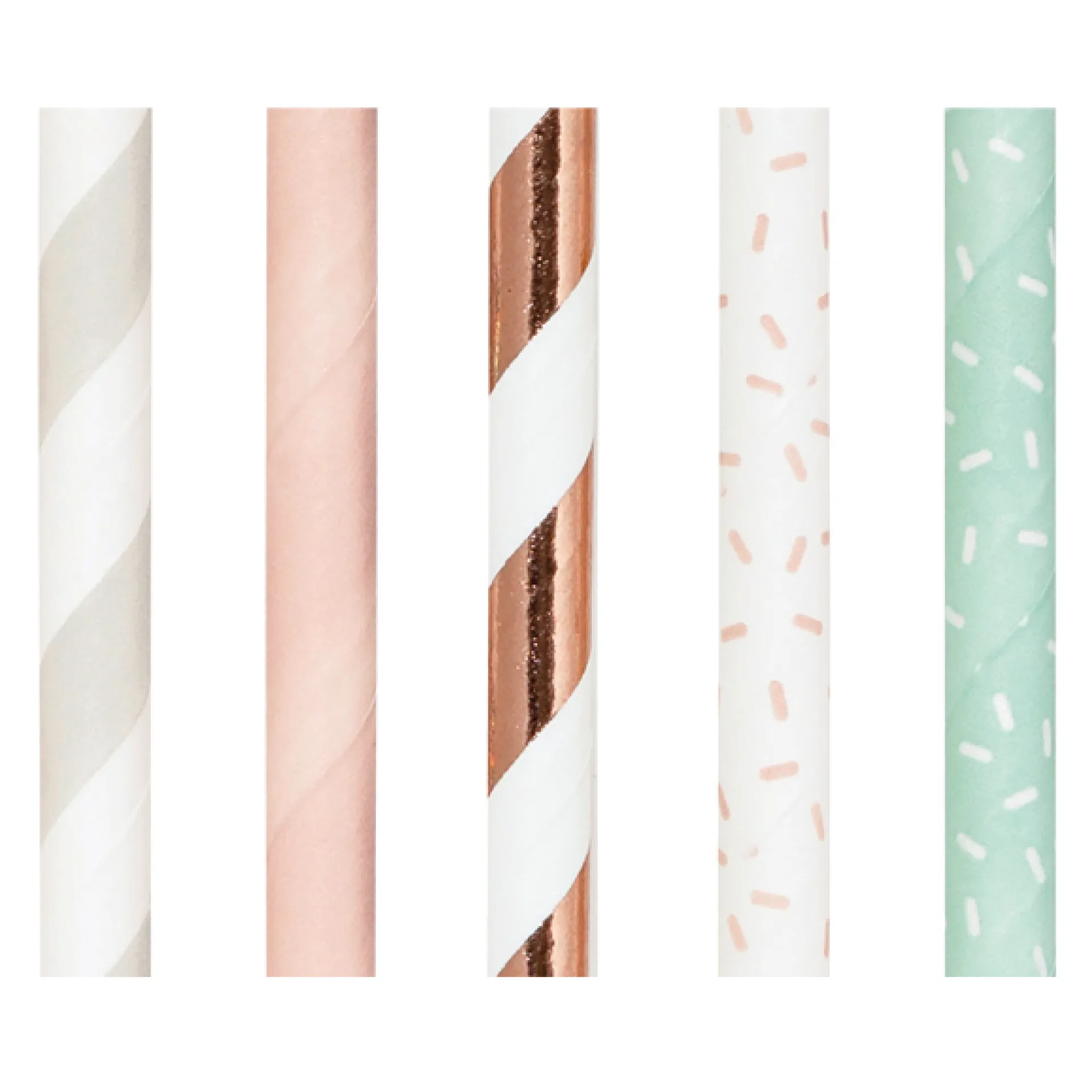 Papier-Strohhalme "Sweet Blossom" farbig sortiert, 25 Stück