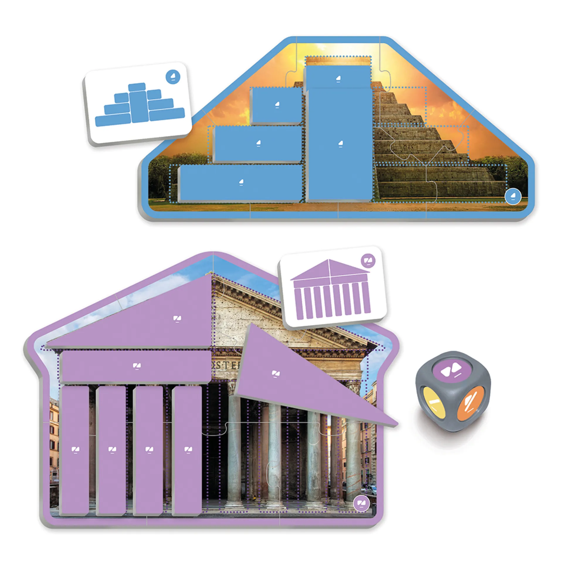 Lernspiel "Geometrische Formen in der Architektur erkennen", 65-tlg.