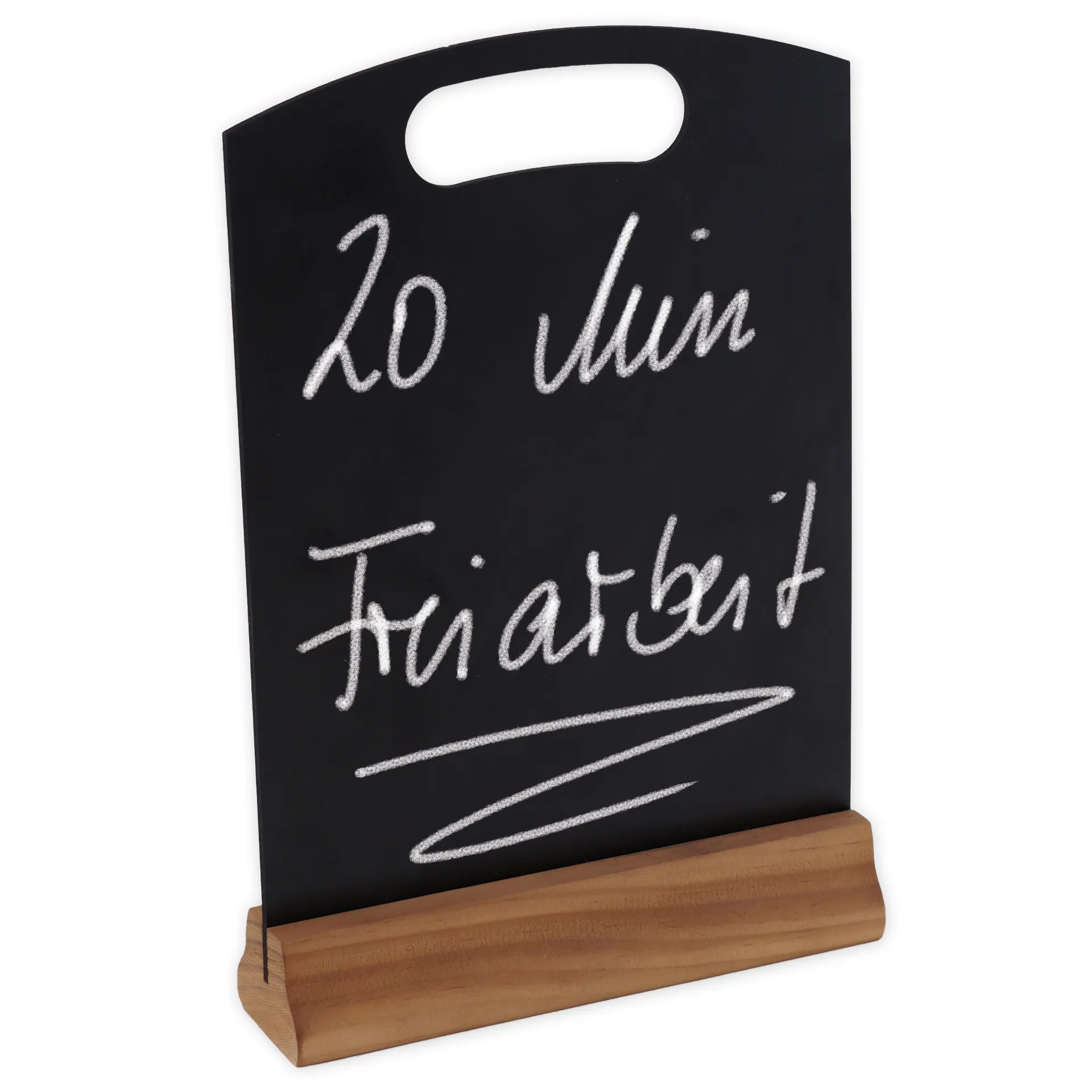 Tisch-Tafel A4 mit Standfuß und Grifföffnung