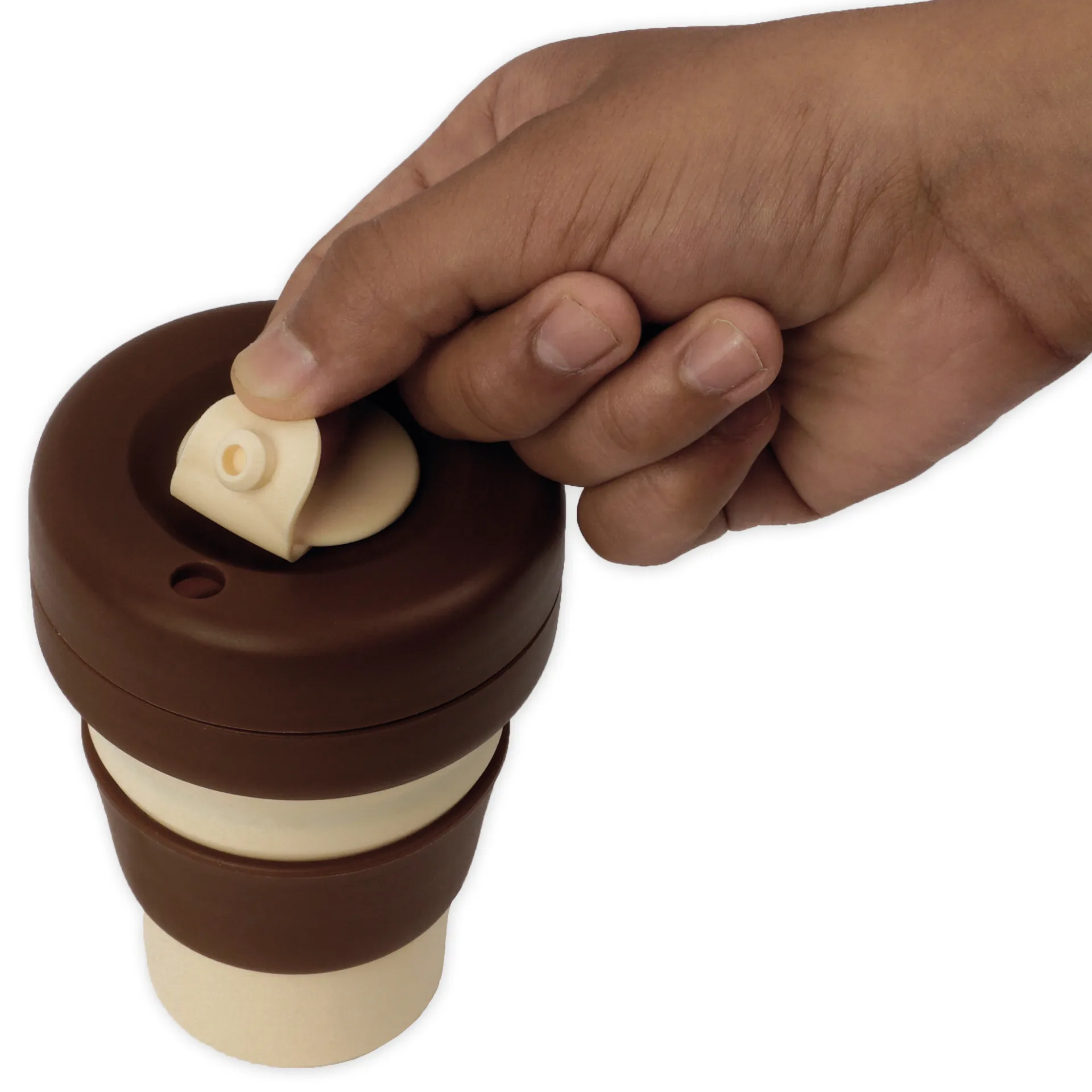 Trinkbecher mit Deckel aus Silikon, faltbar, 355 ml