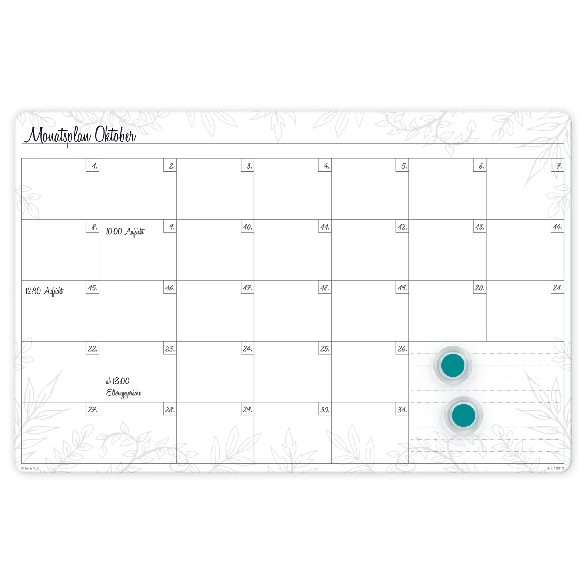 TimeTEX Whiteboard-Monatsplan A3-Plus "Mein Monat", magnetisch, 4-tlg.