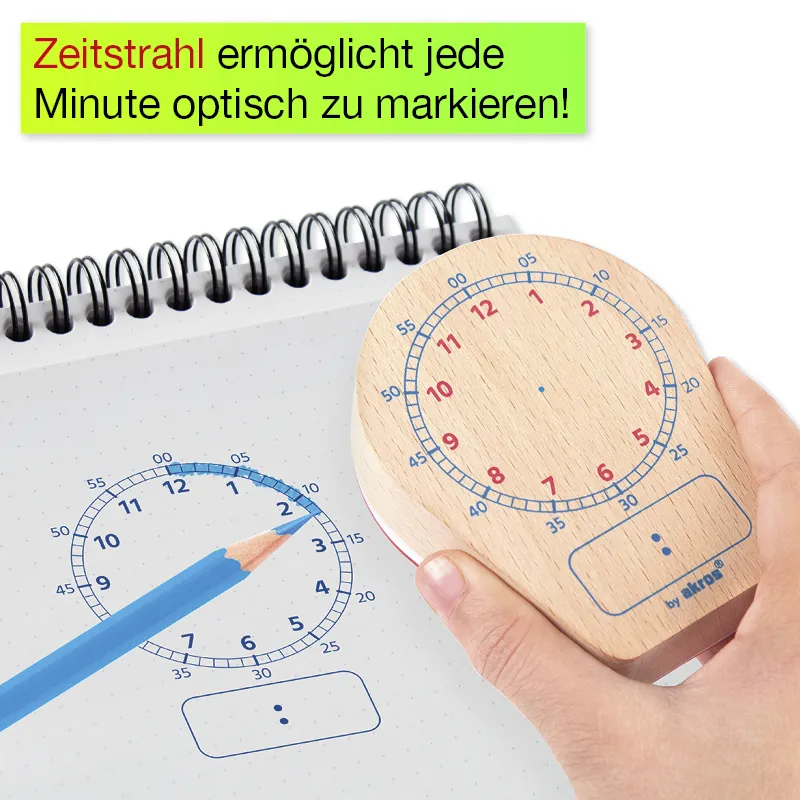 Uhrzeiten-Spiel "Analog/Digital", mit Stempel und Würfeln, 3-tlg.