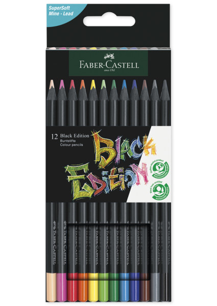 Faber-Castell Black Edition Buntstifte, 12 Stück