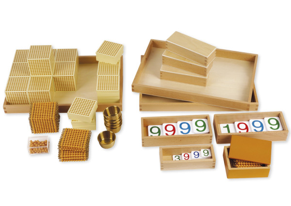 TimeTEX Goldenes Perlenmaterial, Komplettsatz "Montessori Premium"