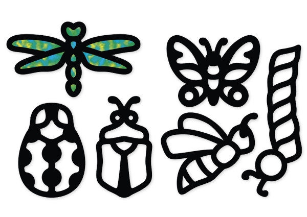 Transparentpapier-Rahmen "Insekten", 24 Stück