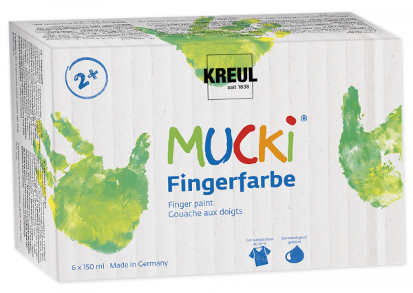 Set MUCKI Fingerfarbe à 150 ml, 6-tlg.