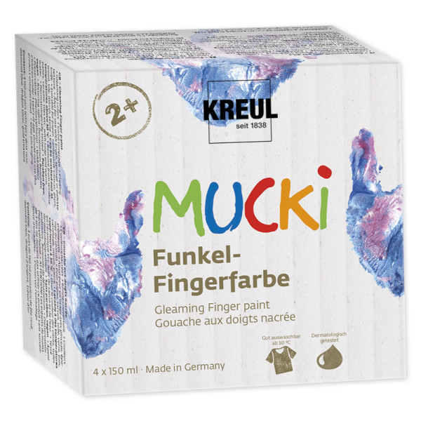 Set MUCKI Funkel-Fingerfarbe à 150 ml, 4-tlg.