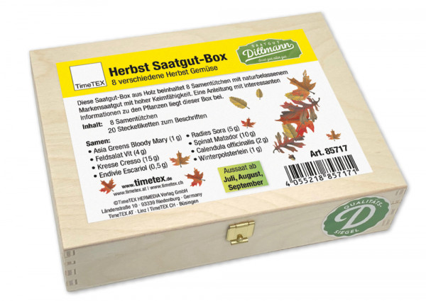 Saatgut-Box "Herbst", 8 Gemüse-Sorten