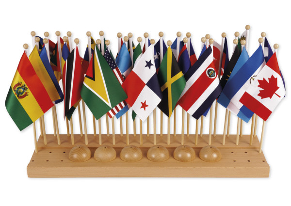 TimeTEX Flaggenständer Nord- und Südamerika "Montessori Premium"