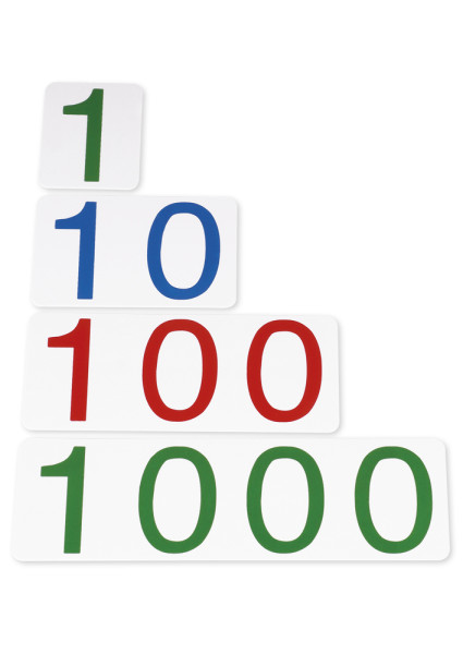 TimeTEX Zahlenkarten groß, 1-1.000, Kunststoff "Montessori Premium"